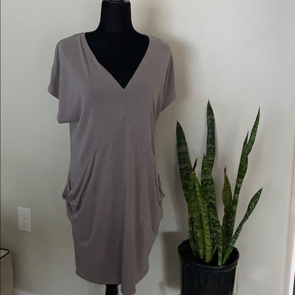 Rachel Roy charcoal drape pocket dress Size S - Picture 2 of 6